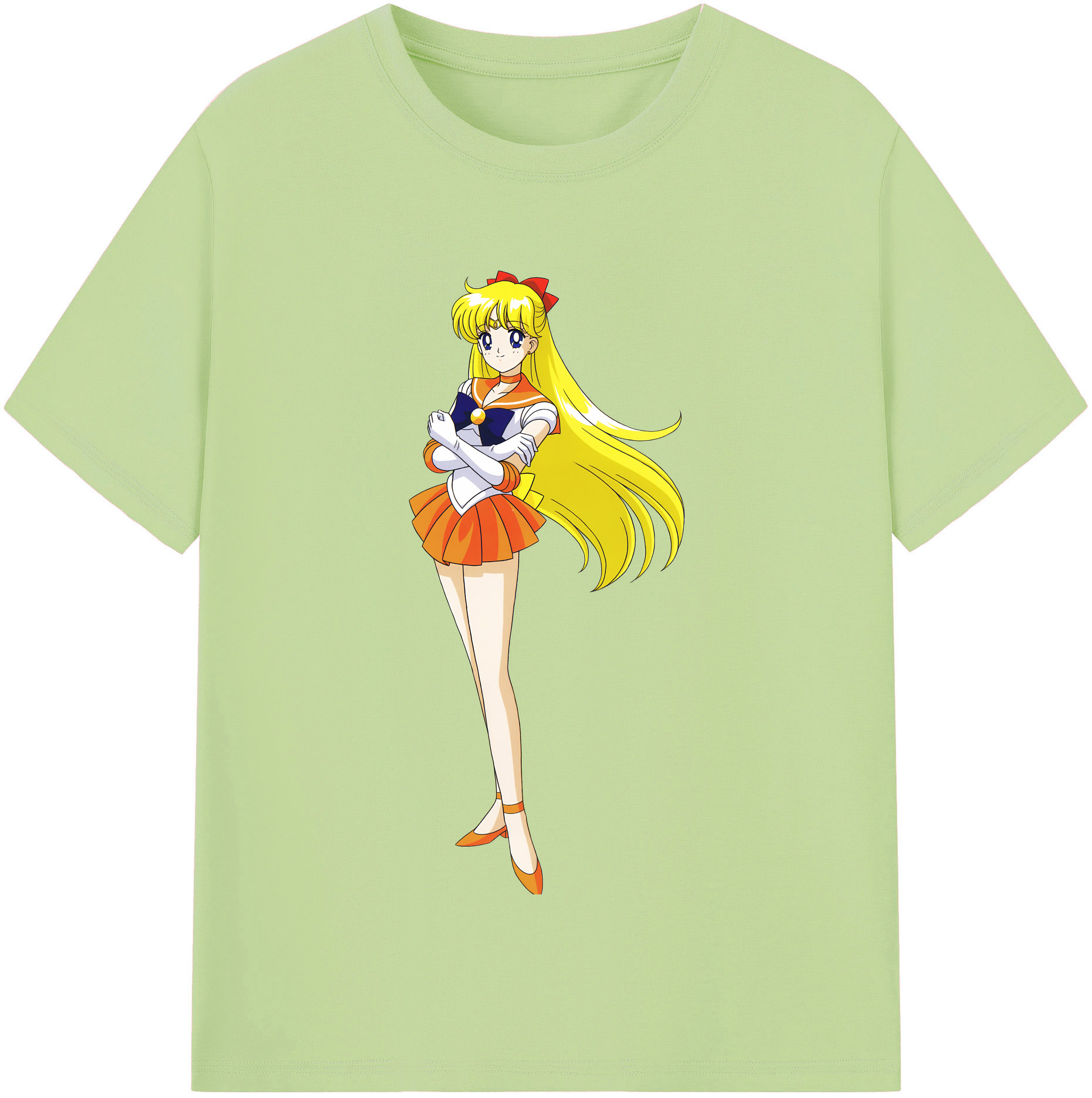 （画像用） 美少女戦士セーラームーン 愛野 美奈子 あいの みなこ Sailor Moon Aino Minako 綿100％半袖Tシャツ（フロントプリント）